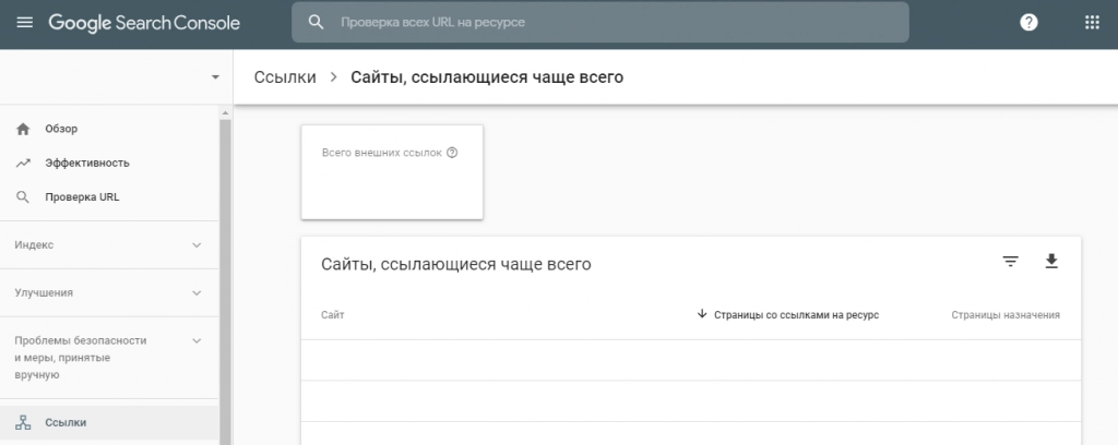 Скриншот Google: «Ссылки»